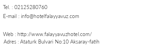 Falay Yavuz Hotel telefon numaralar, faks, e-mail, posta adresi ve iletiim bilgileri